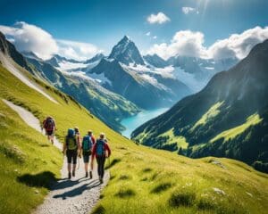 Explorando las montañas de los Alpes suizos