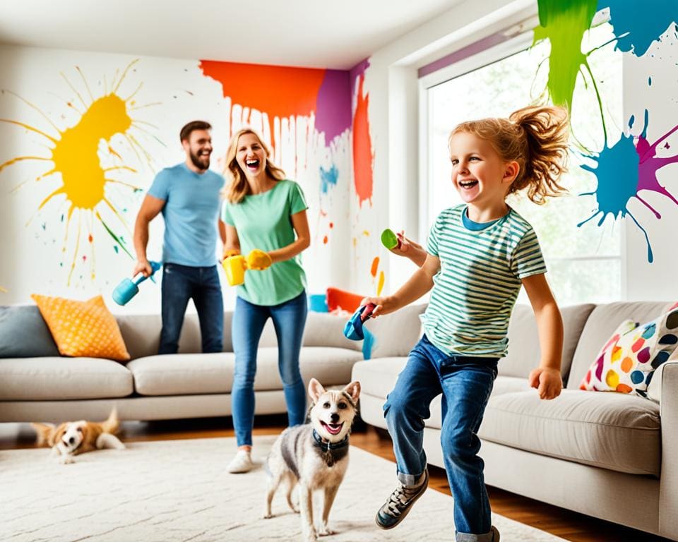 Pintura lavable: perfecta para hogares con niños y mascotas