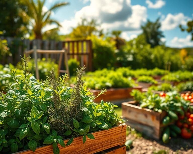 El encanto de un huerto casero con hierbas y verduras
