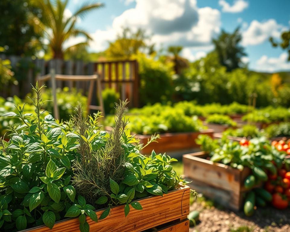 El encanto de un huerto casero con hierbas y verduras