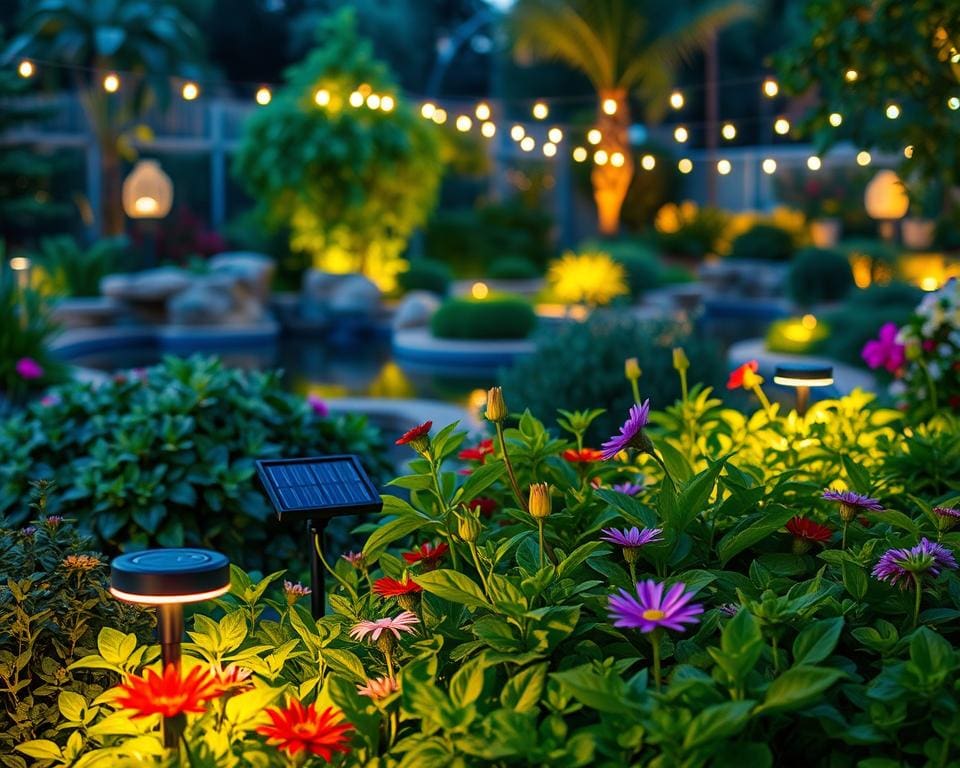 iluminación sustentable jardín