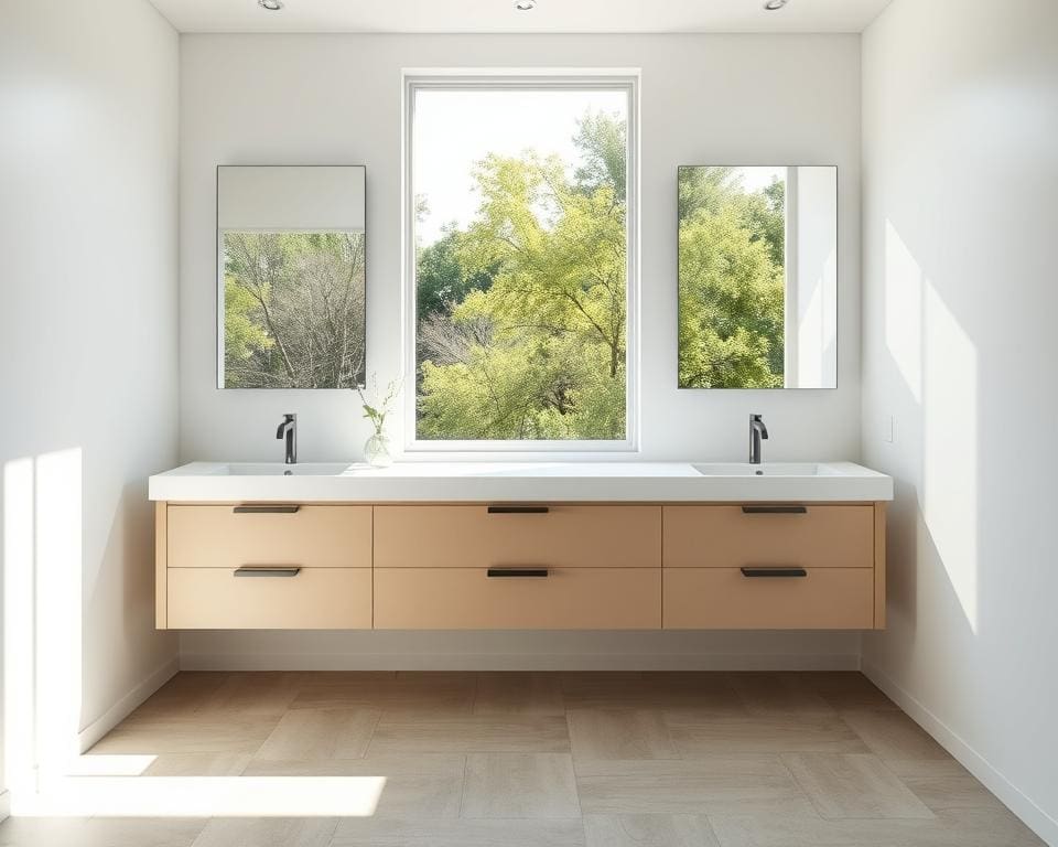 luz natural en baños minimalistas