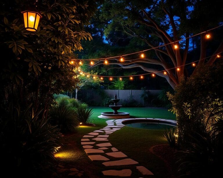 ¿Cómo iluminar un jardín por la noche?