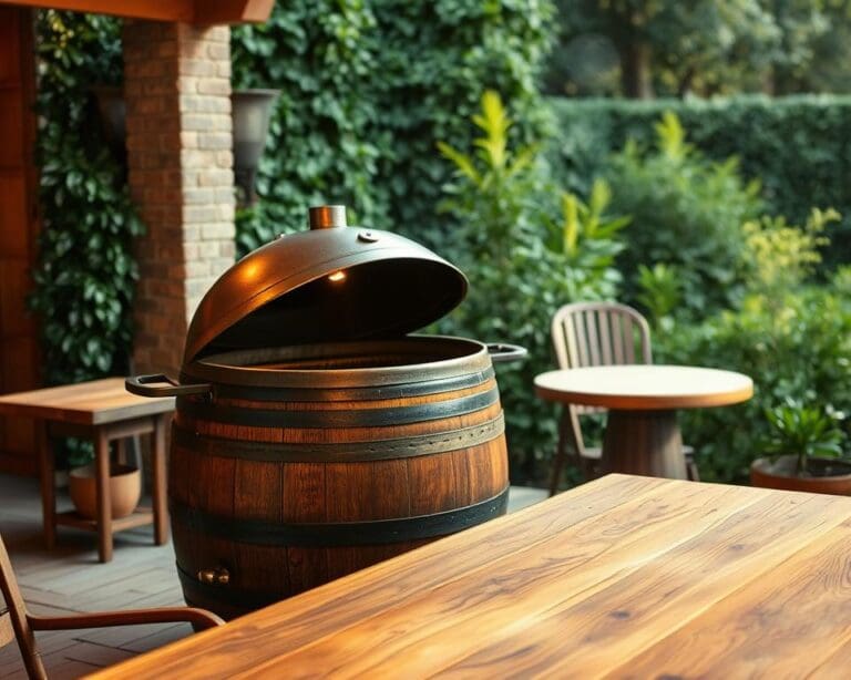 ¿Cómo usar una barbacoa de barril como mesa y fuego?