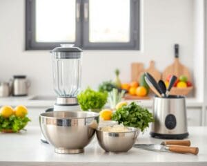 Cocina saludable con utensilios modernos