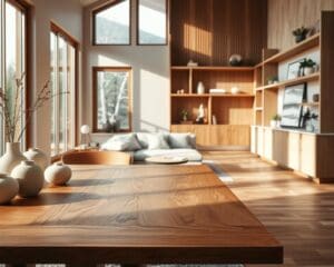 ¿Qué estilo combina madera y tonos neutros?