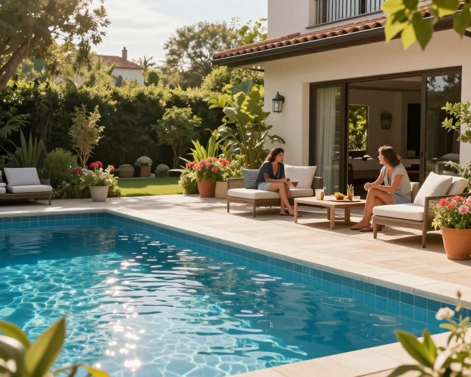 piscina y terraza